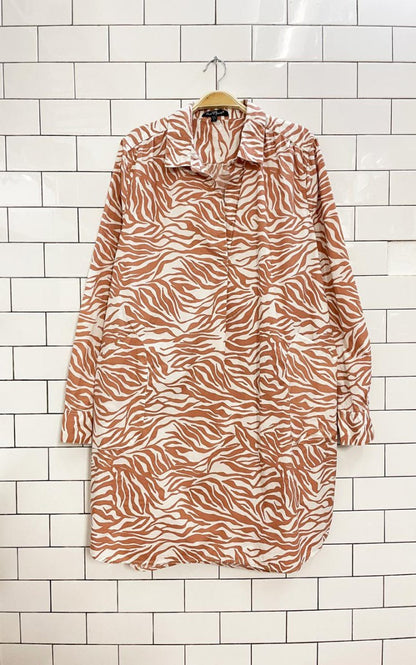 velvet heart zebra print long sleeve shirt dress - good market thrift store