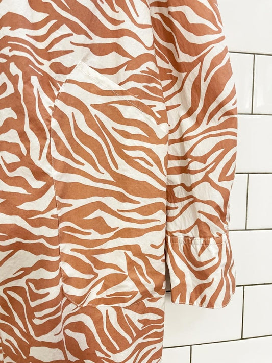 velvet heart zebra print long sleeve shirt dress - good market thrift store