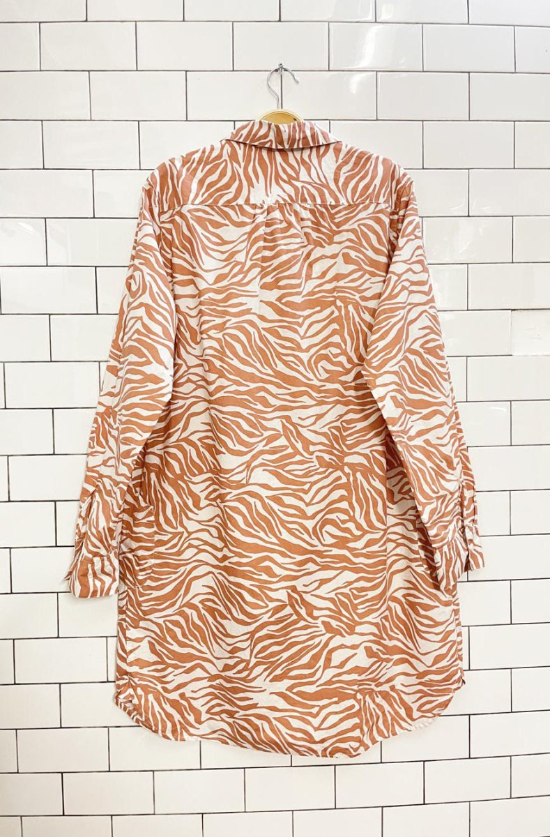 velvet heart zebra print long sleeve shirt dress - good market thrift store