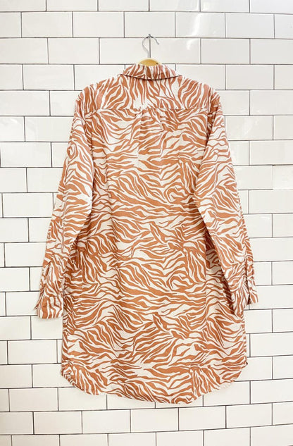 velvet heart zebra print long sleeve shirt dress - good market thrift store