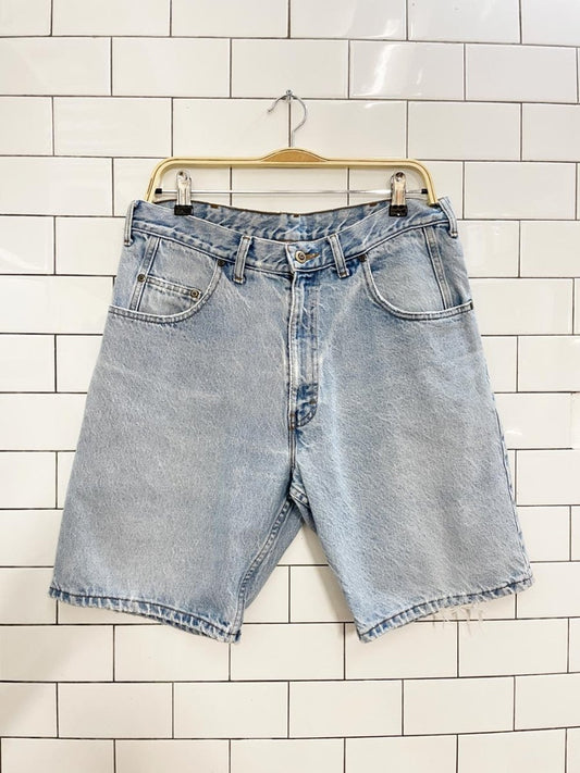 vintage 90s rgb long denim shorts - good market thrift store