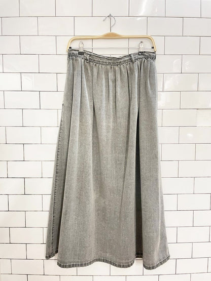 vintage 90s calvin klein sport denim midi skirt | made in USA - good market thrift store