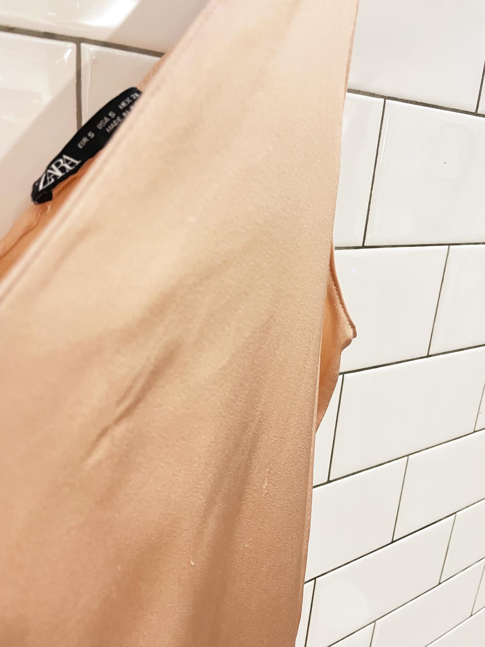 zara champagne satin slip maxi dress - good market thrift store