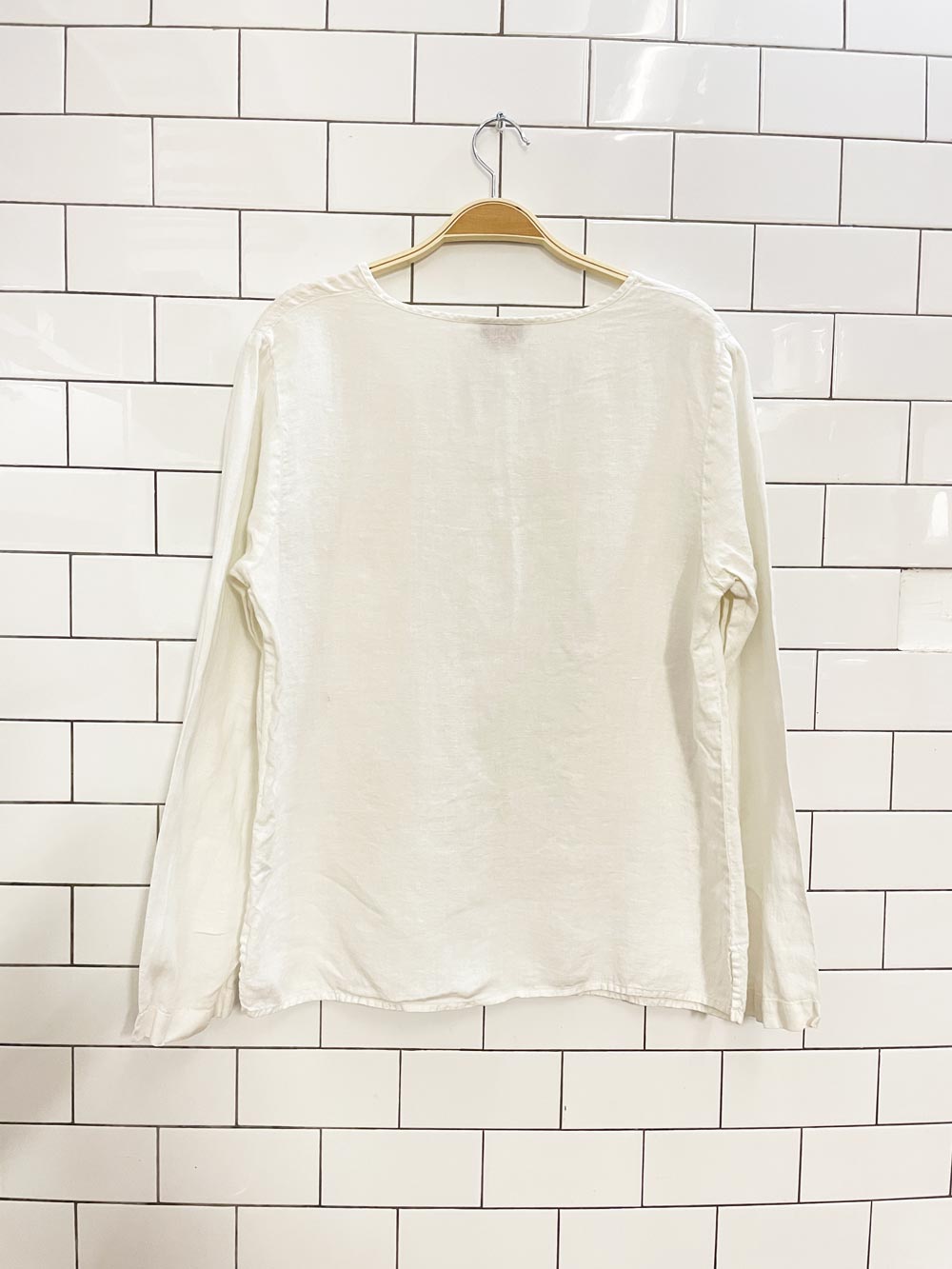 talbots irish linen tie neck top - good market thrift store