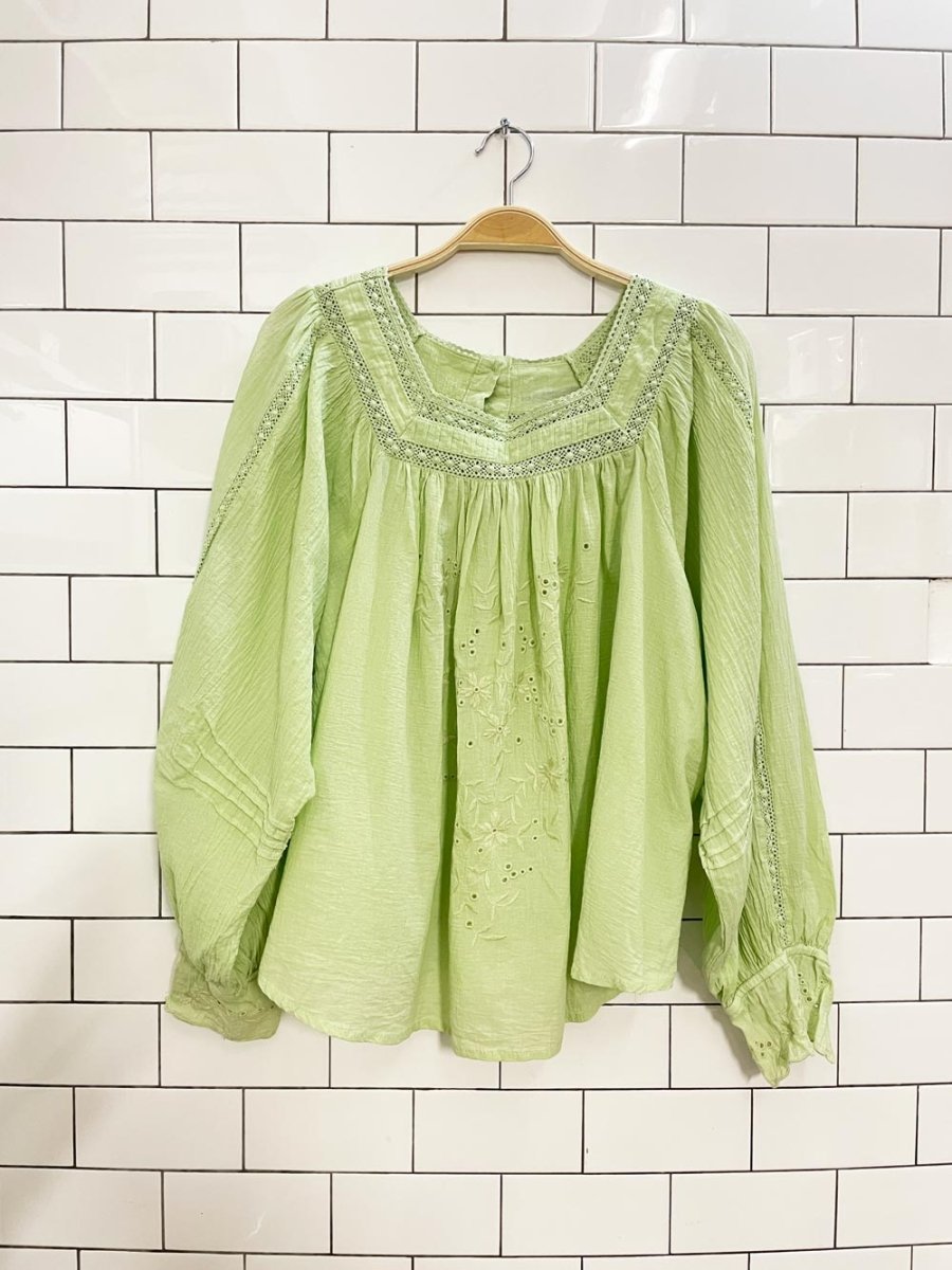 liv los angeles boho balloon sleeve blouse - good market thrift store
