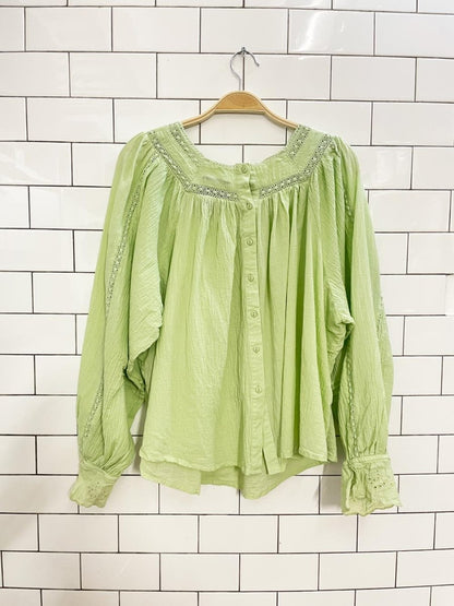 liv los angeles boho balloon sleeve blouse - good market thrift store