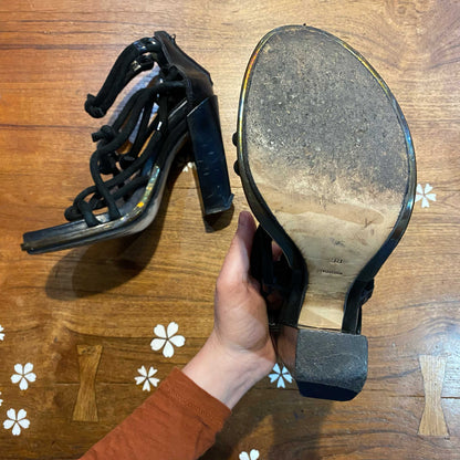 alexander wang tempest knotted thong heeled sandals