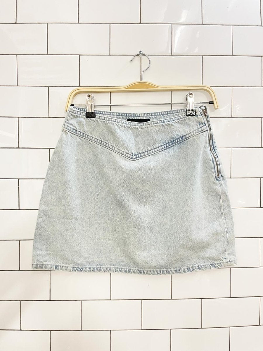 zara light wash denim mini skirt - good market thrift store