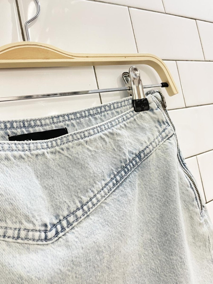 zara light wash denim mini skirt - good market thrift store