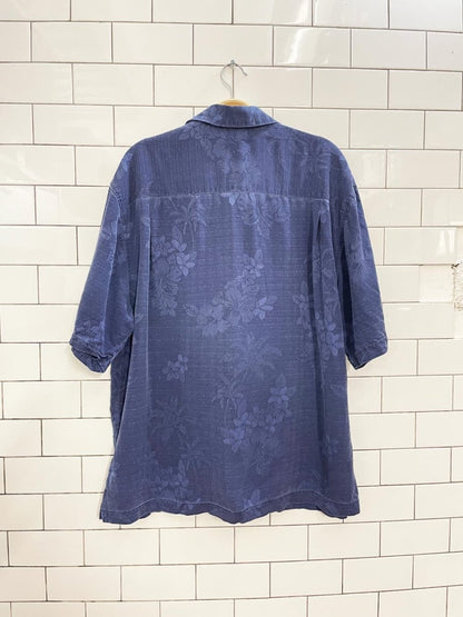 vintage 00s jamaica jaxx minimal floral silk shirt - good market thrift store