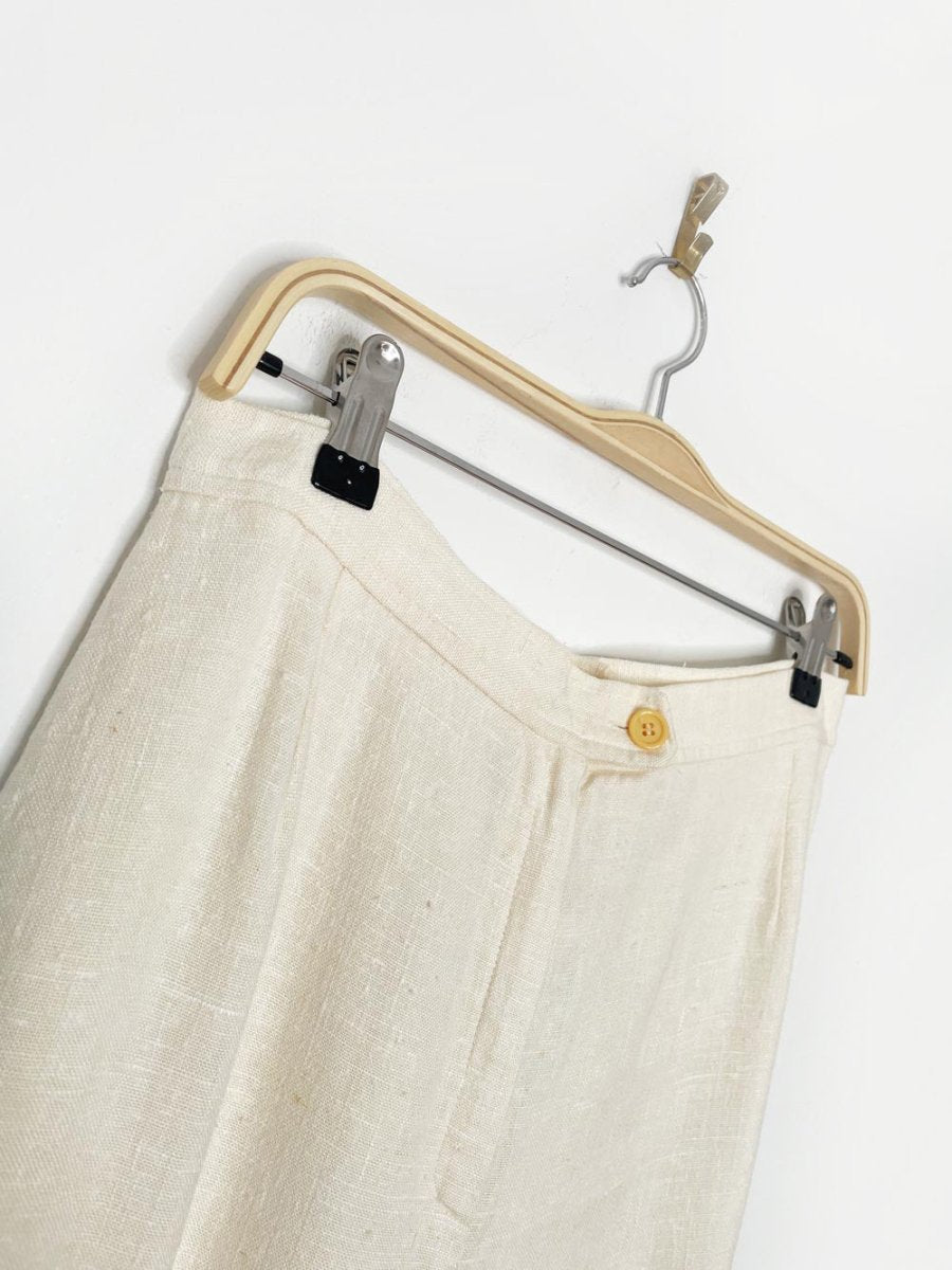 vintage 70s wahls raw linen - blend wide leg trouser | sweden - good market thrift store