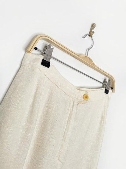 vintage 70s wahls raw linen - blend wide leg trouser | sweden - good market thrift store