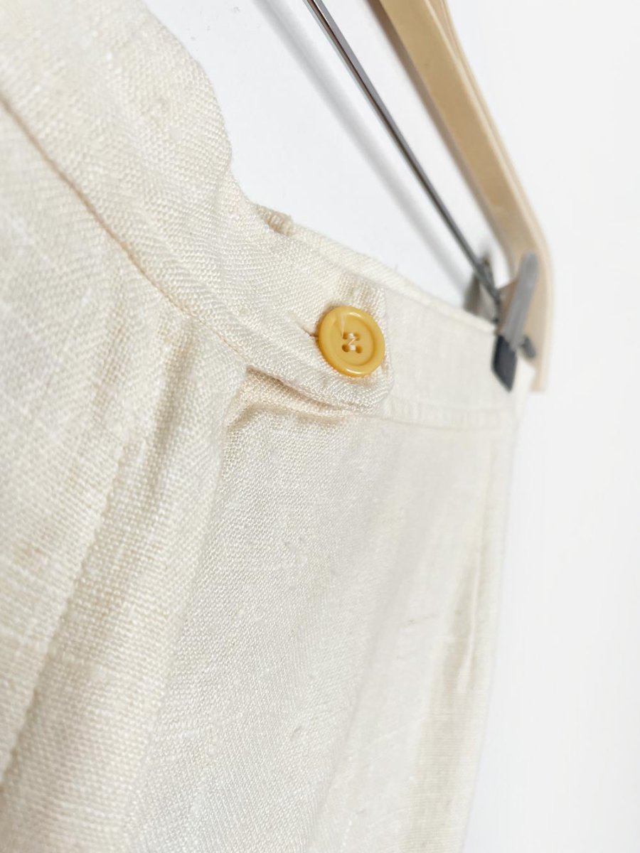 vintage 70s wahls raw linen - blend wide leg trouser | sweden - good market thrift store