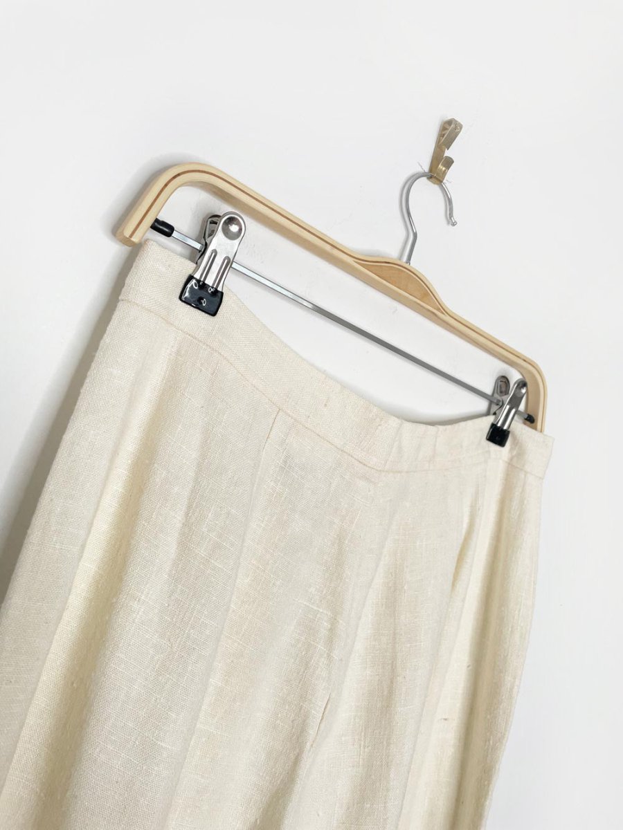vintage 70s wahls raw linen - blend wide leg trouser | sweden - good market thrift store