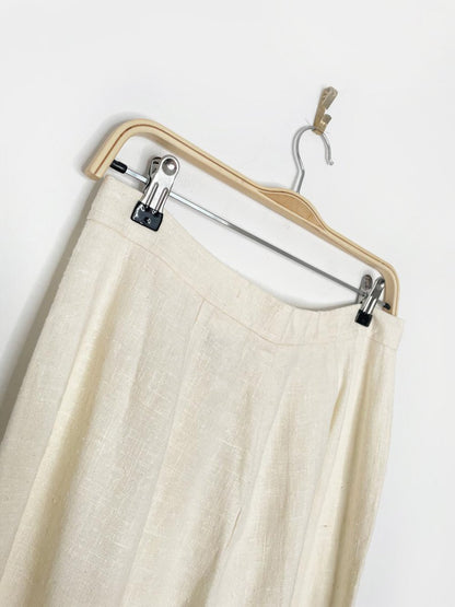 vintage 70s wahls raw linen - blend wide leg trouser | sweden - good market thrift store
