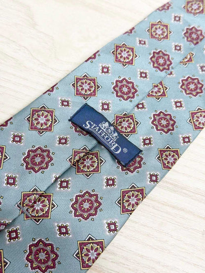 vintage stafford 100% silk monogram tie