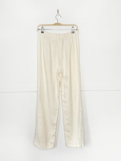 vintage 70s wahls raw linen - blend wide leg trouser | sweden - good market thrift store
