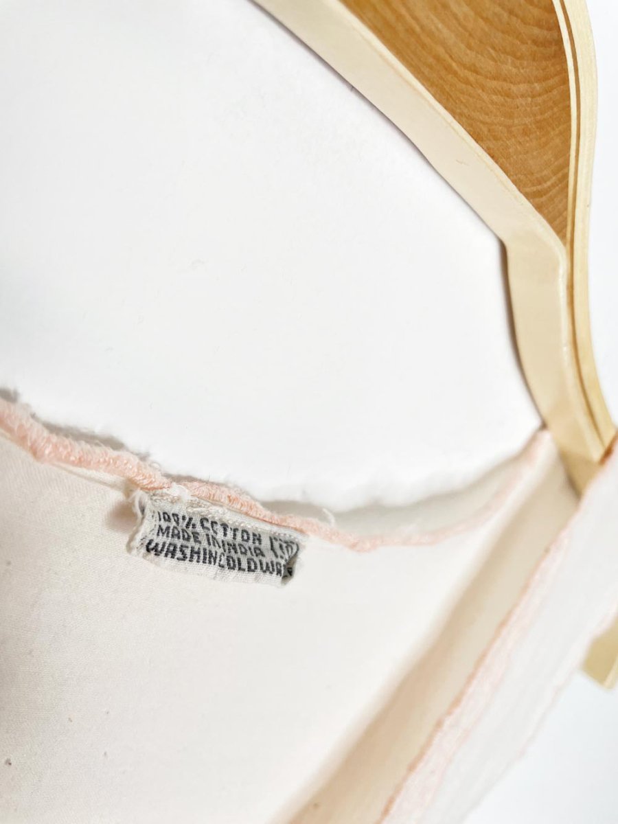 vintage 60s embroidered cotton drawstring waist top - good market thrift store