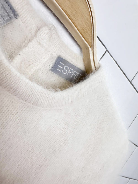 vintage 90s esprit angora-lambswool fuzzy knit sweater