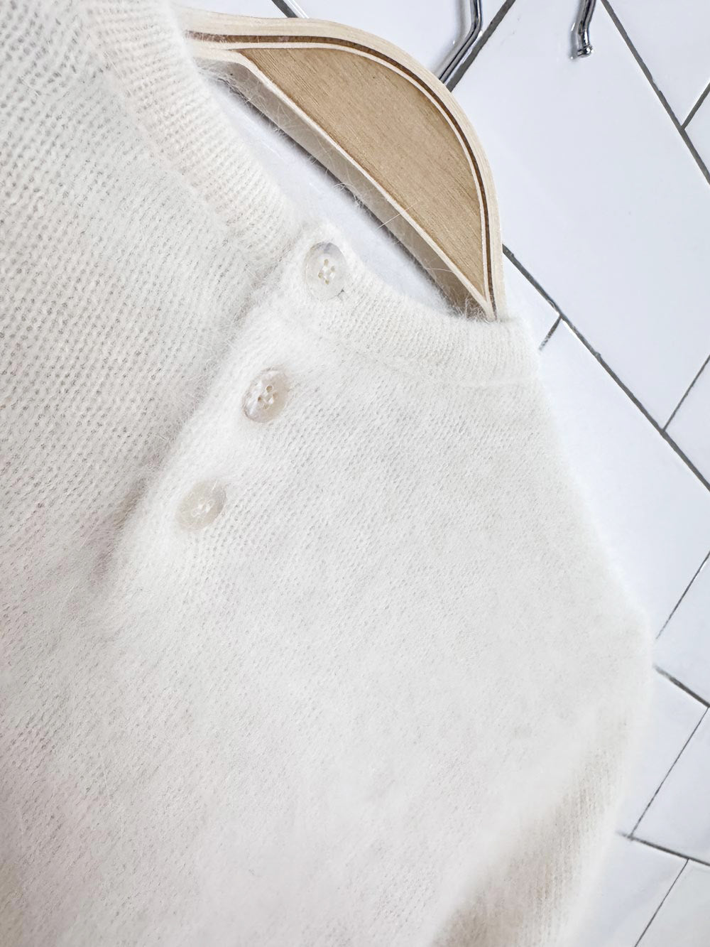 vintage 90s esprit angora-lambswool fuzzy knit sweater