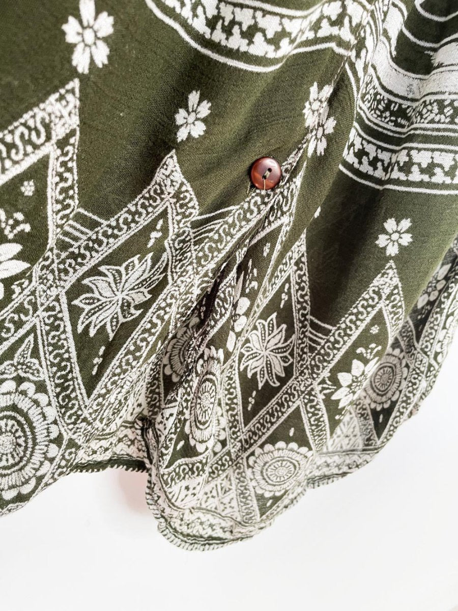 vintage 90s karan kollection lightweight full button midi skirt | made in India - good market thrift store