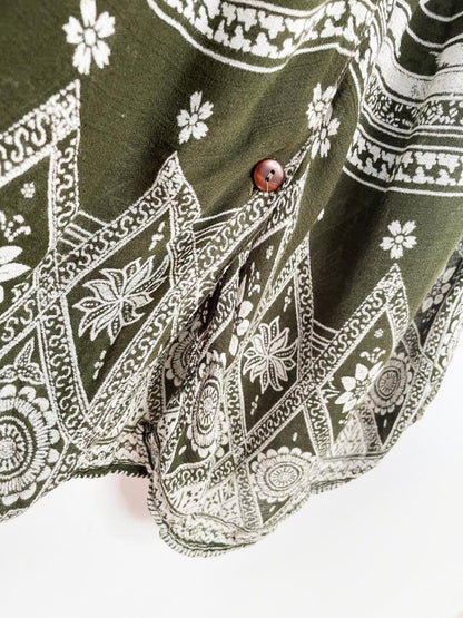 vintage 90s karan kollection lightweight full button midi skirt | made in India - good market thrift store