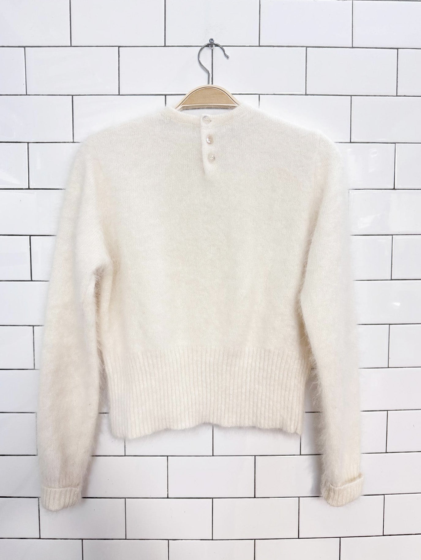 vintage 90s esprit angora-lambswool fuzzy knit sweater