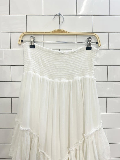 free people convertible smocked tiered midi dress - skirt - good market thrift store