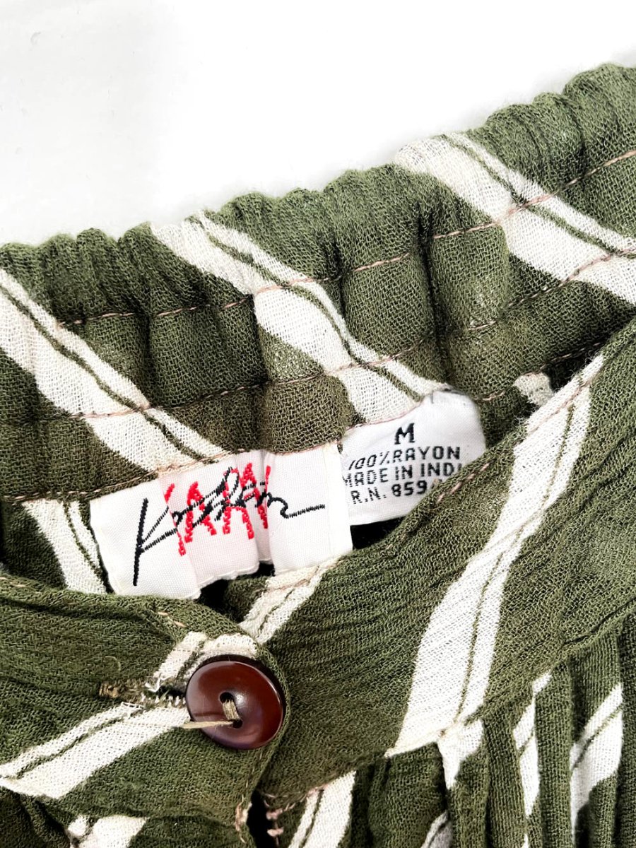 vintage 90s karan kollection lightweight full button midi skirt | made in India - good market thrift store