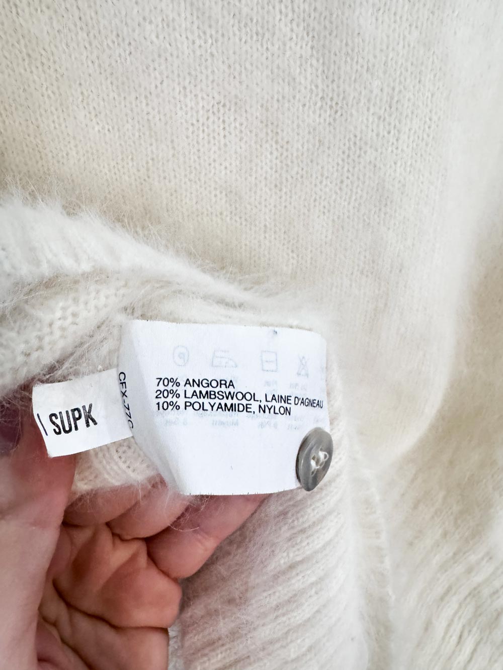 vintage 90s esprit angora-lambswool fuzzy knit sweater