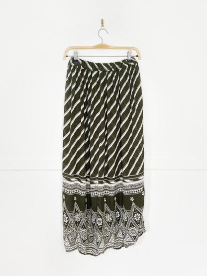 vintage 90s karan kollection lightweight full button midi skirt | made in India - good market thrift store