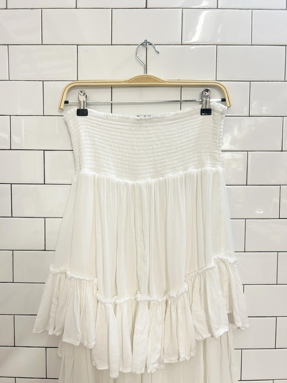 free people convertible smocked tiered midi dress - skirt - good market thrift store