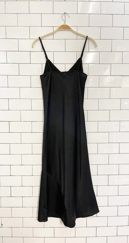 knix satin slip papaya maxi dress - good market thrift store