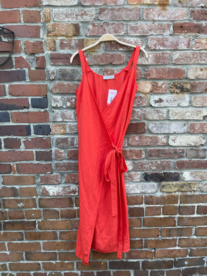 everlane japanese goweave wrap midi dress