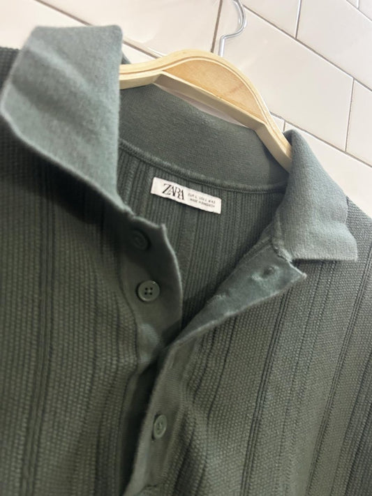 zara oversized knit short sleeve polo - good market thrift store
