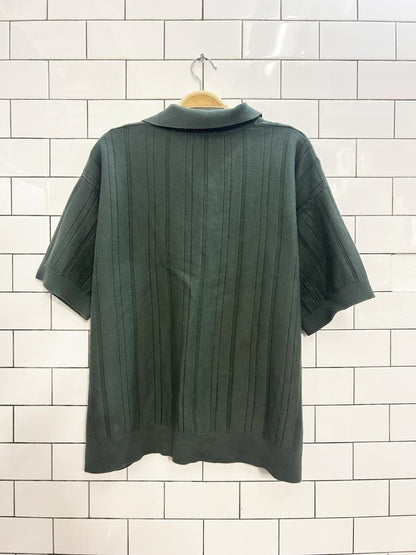 zara oversized knit short sleeve polo - good market thrift store