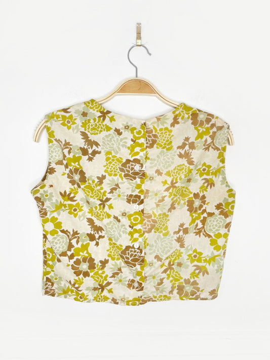 vintage 60s urban or suburban wear by seagull floral button back top - good market thrift store