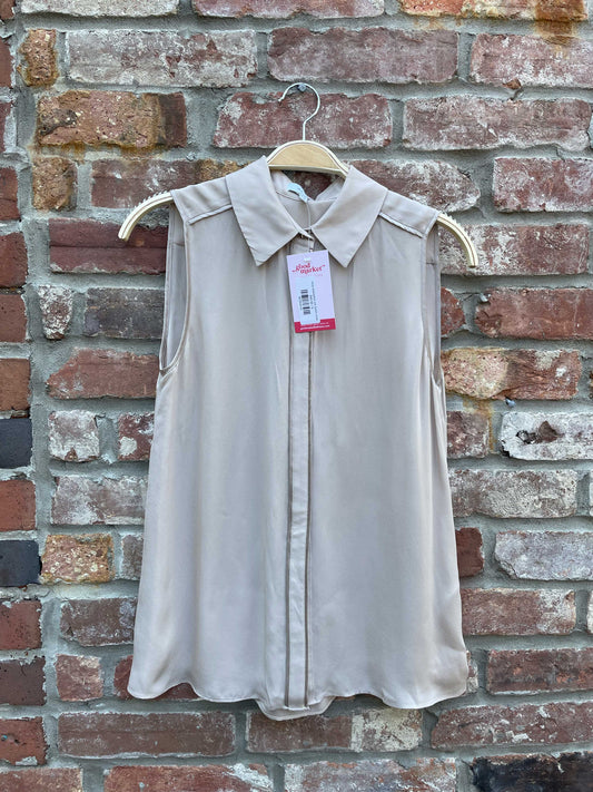 reiss sleeveless silk button down