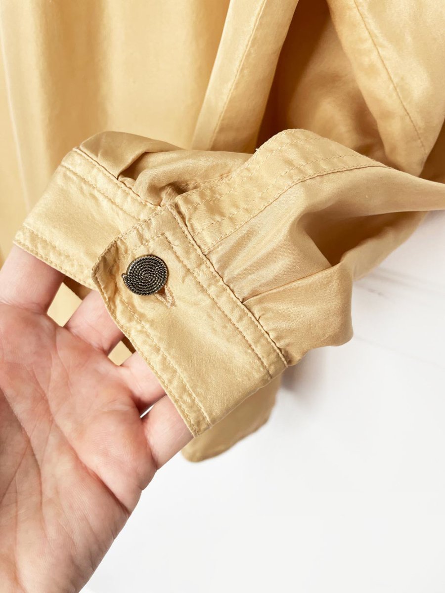 vintage 80s vipetites 100% silk embroidered collar blouse - good market thrift store