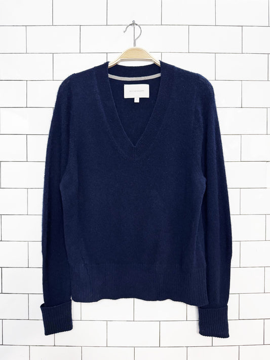 brochu walker 100% cashmere v-neck knit sweater