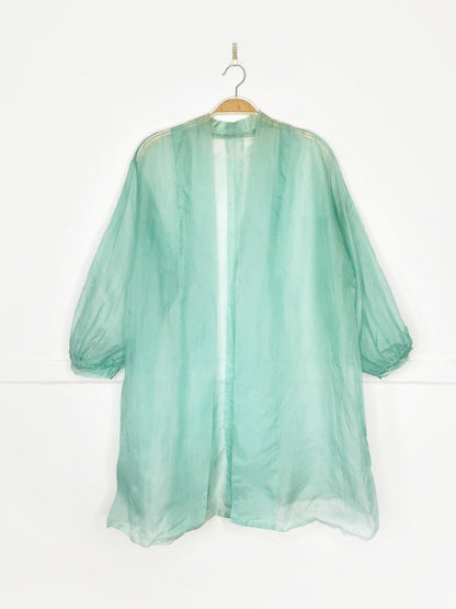 vintage 60s chiffon balloon sleeve housecoat - good market thrift store