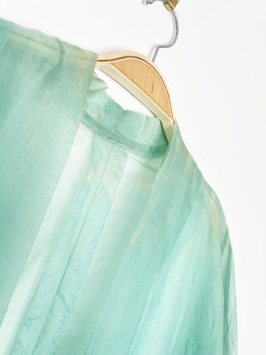 vintage 60s chiffon balloon sleeve housecoat - good market thrift store