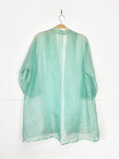 vintage 60s chiffon balloon sleeve housecoat - good market thrift store