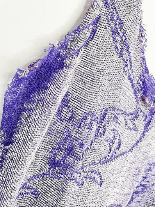 vintage distressed floral knit tank - good market thrift store