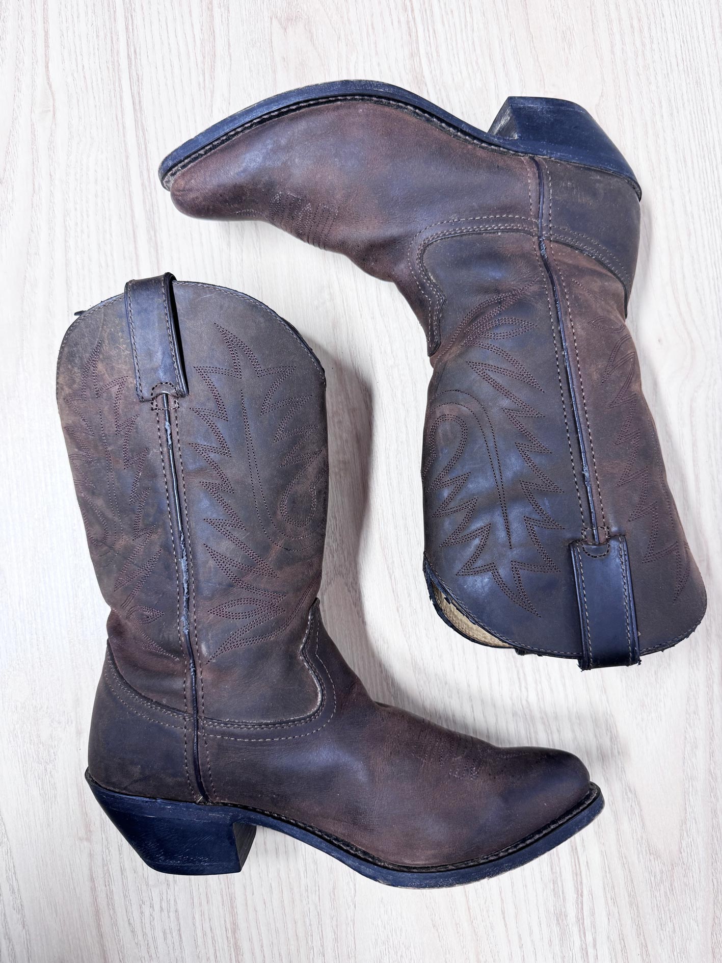 vintage durango leather western cowboy boots