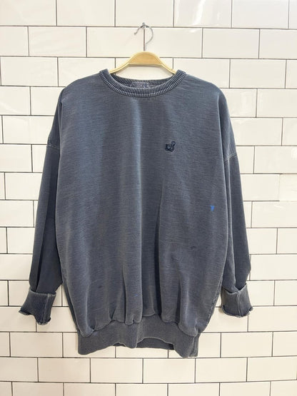 vintage 90s ash city oversized faded cottage crew - good market thrift store