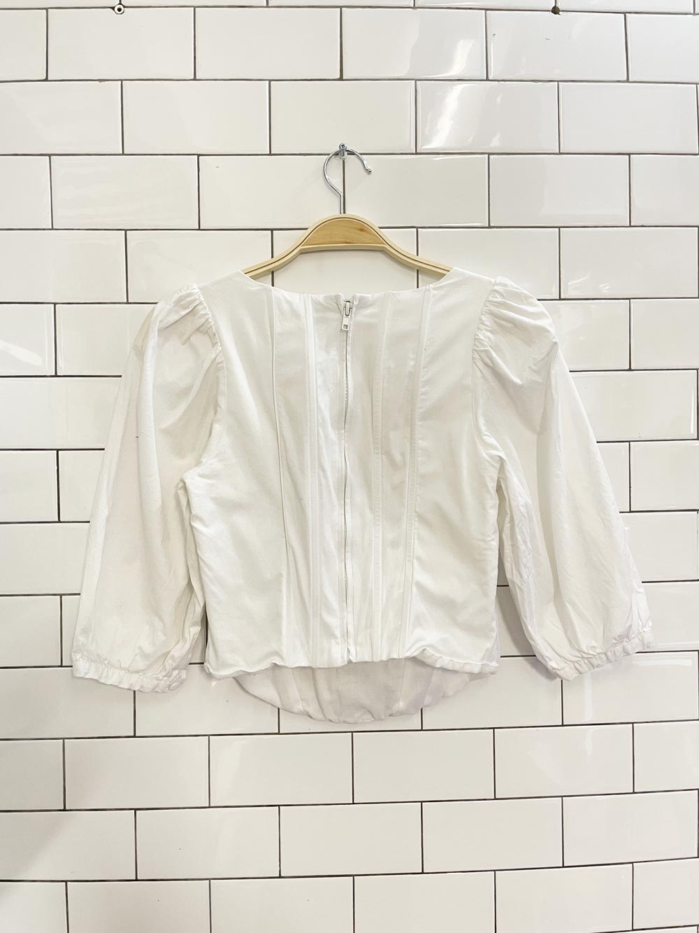 jason wu puff sleeve corset top - good market thrift store