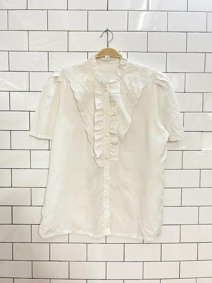 vintage embroidered ruffle blouse - good market thrift store