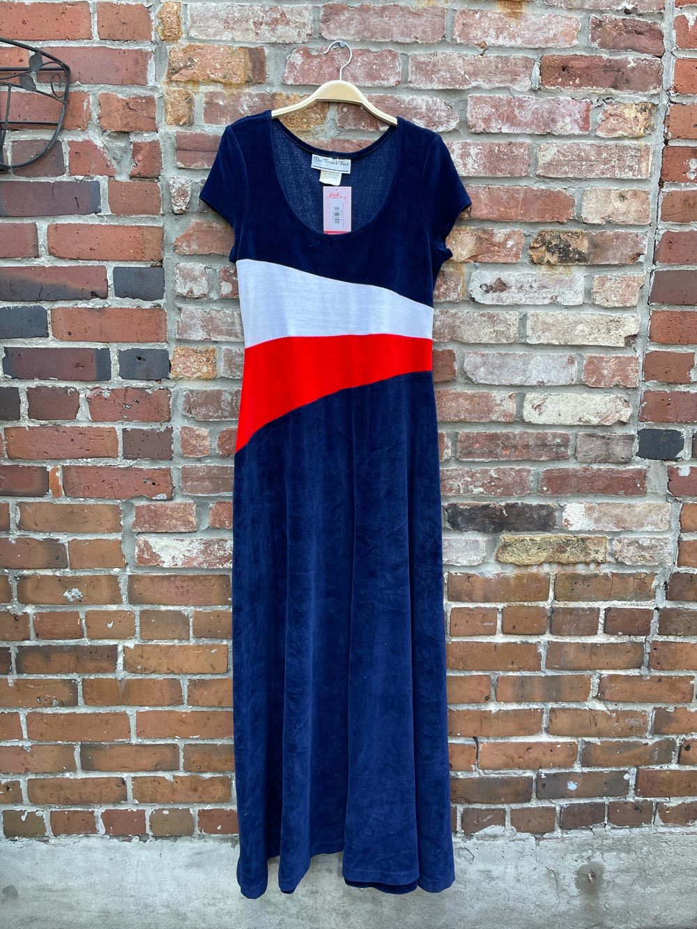 vintage the french fact retro velour maxi dress