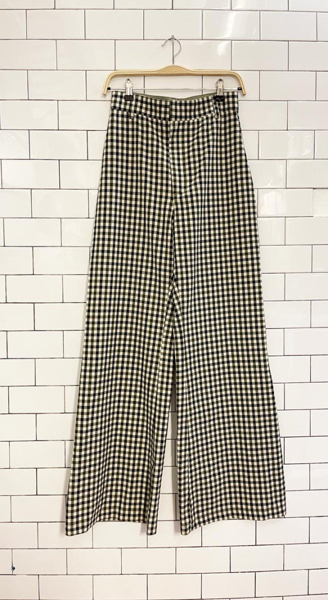 free people super flare gingham trouser - good market thrift store